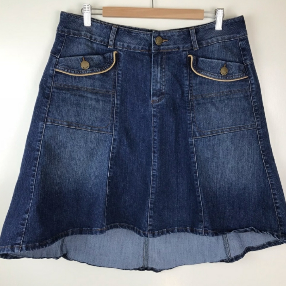 Mwah💋Jeans Hi-low Denim Skirt